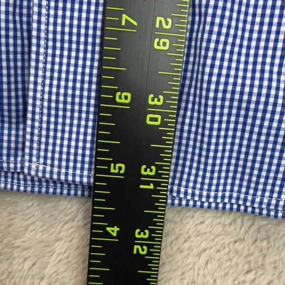 J.Crew Mens Dress Shirt Large 16-16.5 Neck Thompson Shirtings Blue Gingham - Picture 3 of 9